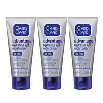 Clean Clear Skin Advantage 페이스 모이스처라이저 피부용 - 오일 프리 페이셜 모이스처라이저 - 여성 및 남성용 수분 공급 페이스 로션 - 논코메도제닉 기름지지, 2 Ounce (Pack of 3)