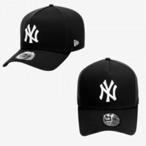 [AK PLAZA] [뉴에라][공용]K프레임 MLB 뉴욕 양키스 베이직 화이트 온 블랙 볼캡 (12836229)