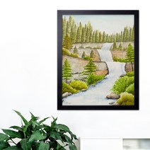 나봄갤러리 폭포그림 6 돈들어오는그림 폭포사진 재물운, 1.심플 블랙 액자