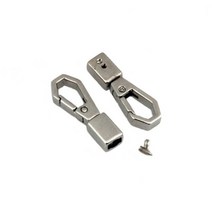 금속 가방 측면 가장자리 걸이 버클 더블 나사 구멍 걸쇠 DIY 가죽 공예 스트랩 벨트 손잡이 어깨 액세서리 2 개, Silver