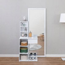 좁은방화장대 원룸 자취 전신거울 화장대 2colors, 아카시아