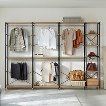 상도가구 모던하임 행거 2800 시스템행거 드레스룸 드레스룸행거, 블랙프레임+아카시아_CO