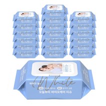 바이오늘 우리아기 바이오케어 물티슈 캡형 화이트, 20팩, 80매