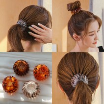 미스21 파니아 똥머리 만두 헤어핀 머리핀 집게핀 4개 세트 포니테일 머리끈 (hp1402)