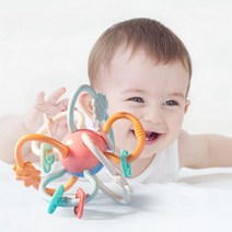 AOHAO 아기 딸랑이 장난감 BPA 무료 실리콘 Teether 공 아기 교육 장난감