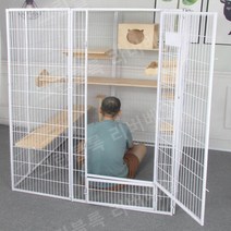 고양이 격리장 길냥이 집 펜스 하우스 반려묘 울타리, 폭 60 x 높이 150 - 흰색 케이지, 330cm