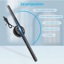 3D 홀로그램 팬 빔프로젝트42cm 3D 홀로그램 영사기 팬 224 LED 램프 구슬 사진 영상 WIFI 전시 광고 빛 표, 04 AU Plug