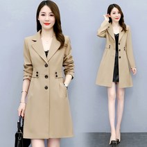 COSYEVNO 슬림 핏 V넥 여성 트렌치코트