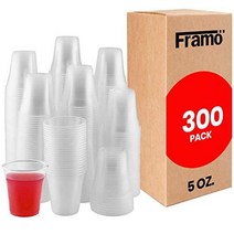 Framo 198.4g7온스 투명 일회용 플라스틱 컵 모든 행사 아이스 티 주스 소다 및 커피 잔 파티 피크닉 바베큐 여행 이벤트용 500팩, 5oz-300pack