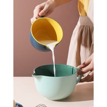 도자기저그 베이킹 대용량 세라믹 그릇 오브제 밀크 믹싱, 소형 아보카도 컬러 500ml +소형