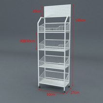 약국진열대 매대 진열장 판매대 게시대 카운터 과자 전시회 부스 보관 선반, 1000, 보드형 이동식 화이트50x27x149