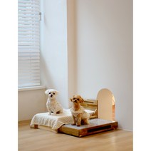 벨르벳홈 시그니처 펫 침대 강아지 고양이 반려동물 수제 원목 도자기 대리석 방석, 펫침대 단품