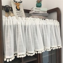 32평 33평 40평 24평 거실 커튼 나비주름 쉬폰커튼 얇은 명주 그물 짧은 커튼 단색 창 패널 짧은 커튼 주방 캐비닛 half-curtain tassel 보일 드레이프 옷장