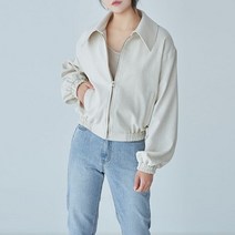 리틀마켓 자체제작 린넨 빅카라 숏 집업 블루종 점퍼 JE28B2