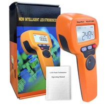 WapoRich 디지털 휴대용 스트로보스코프 측정 60-49999 RPM 비접촉 스트로브 타코미터 고정밀 0.001% 충전식 LED 플래시 회전 속도계 스피닝 기어 인쇄용 LCD, DT-50D(Measuring 60-49999 RPM)