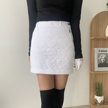 언더버디 여성 라운딩 겨울 솜 블랙 화이트 골프 패딩스커트2color
