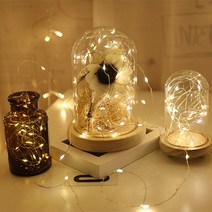 방수 LED 와이어전구 10구(화이트/골드), 화이트