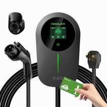 Daolar EV 충전기 월박스 40A J1772 레벨 2 전기 자동차 25 피트 케이블 충전 스테이션 x RFID 카드 9.6KW 694816, 9.6KW 40A 7.5M 694816