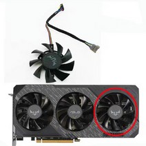 쿨러팬 냉각팬 75mm FD8015U12D RX 5700 XT gpu 쿨러 ASUS GTX 1660 Ti Super TUF X3 OC 그래픽 카드 냉각 팬, [03] 빨간