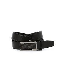 23SS [자동벨트][DAKS symbol] 블랙 닥스로고 크리스탈 버클 소가죽 자동벨트 DBBE3E214BK