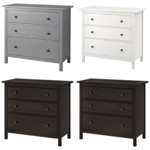 이케아 서랍장 HEMNES 헴네스 3칸서랍장 블랙브라운 108x96 cm