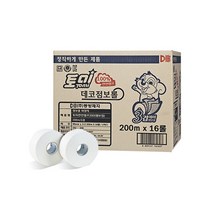 토미 천연펄프 점보롤 화장지 엠보 3겹 200m X 16롤