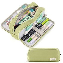시크벤 팬시 펼쳐지는 대용량 패브릭 마카롱 필통 중학생 고등학생 직장인 추천, 그린