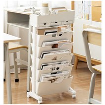 5단 책정리 북카트, 핑크