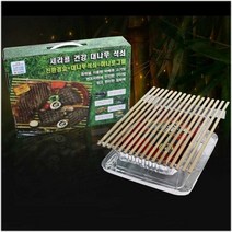 [주식회사 건강박사] 대나무 석쇠 세트(숯+석쇠) 죽력 그릴 불판 고기구이 #001EA