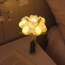 스페셜 튤립 LED 무드등 화병세트, 화이트