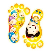 하birthh_야광스티커 아기방꾸미기 바닥 거실 놀이방꾸미기 팬시 발바닥 다용도인테리어♥hajm, ♥hajm백설공주_F-169_노랑