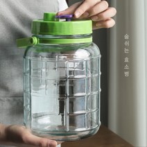 담금주병 과실주병 과일청 매실청 담금술 효소 매실 대형 유리병 발효주 수제청, 01. 숨쉬는 효소병 3L(색상랜덤)