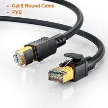 네트워크 모니터링 테스트기 CableCreation-Cat 8 RJ45 이더넷 케이블 40Gbps 2000MHz sfp 고속 네트워크 인터넷 Lan 패치 코드 노트북 PS5 라우, 02 CAT8 Round Cable, 05 3m