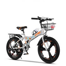 폴더블산악자전거 초경량 오프로드 MTB 펫바이크, 상세 페이지 참고, 은색 및 오렌지 통합휠 + 접이식모델 20인치