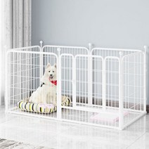 견사 대형견 강아지 길고양이 야외 집 애완 동물 용품 야외 실내 헤비 듀티 접이식 애완 동물 개 고양이 울타리 개집 케이지 운동 놀이 두꺼운 검은 애완 동물 케이지, WHITE, 60 60 6pcs