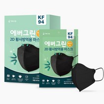 크린탑 에버그린 KF94 황사 마스크 2D 새부리형 대형 블랙(1박스25매), 1개, 25매, 블랙