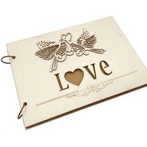 웨딩 방명록 게스트북 결혼식 러브 웨딩 게스트북 맞춤형 나무 Lovebirds DIY 사진 서명 도서 메모리 앨범, 02 20 pages