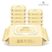 꿈토리 더 도톰한 골드 캡형 아기 물티슈 60매 10팩, 단품