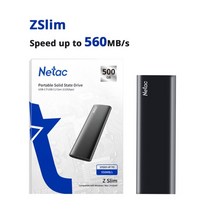 netac 외장 하드 드라이브 ssd 1tb 외장 ssd 2tb 휴대용 ssd 250gb 500gb 하드 디스크 솔리드 스테이트 드라이브 노트북, 외장 ssd zslim