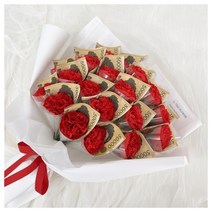 [카네이션 용돈꽃다발] 용돈 꽃다발 돈다발 돈꽃다발 용돈박스, 레드17송이