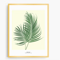 중정 벽면 산뜻한 풀잎 액자 소 캔버스그림 커피숍 응접실 그리너리, 캔버스액자(옆면검정)