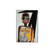 Jean-Michel Basquiat 장 미쉘 바스키아 작품 / 호텔 카페 거실에 걸면 좋은 캔버스 그림액자 08, 밝은우드