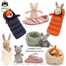 - 젤리캣 애착 인형 블라썸 어린이 선물 Jellycat 봉제인형 출산 백일 영국 침낭 동물 털 겨울잠자는 피규어 여우 토끼 고양이 쥐, 01 22새! 하이버나팅 동면 토끼