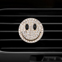 수냉식 에어컨 물드릴 웃는 얼굴 자동차 공기 청정기 향수병 디퓨저 에어컨 콘센트 퍼퓸, 01 금