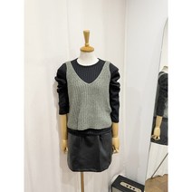 뷔스티에 니트 조끼 카키