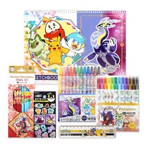 포켓몬스터 문구용품 모음 6종세트 입학준비물 신학기 사인펜 색연필