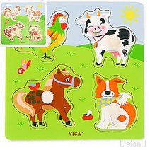 리시안제이 영아 동물 그림 퍼즐 맞추기 미술 놀이 두돌 아기 장난감 아이랑 집에서 놀기