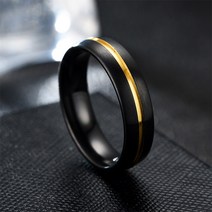 온스타일 써지컬스틸 블랙 6mm 심플 반지