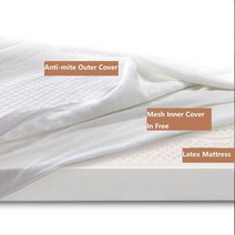 천연 라텍스 다다미 소프트 매트리스 토퍼 퀸 트윈 킹 사이즈 커버 포함, 5cm Thickness, 02 Style 2
