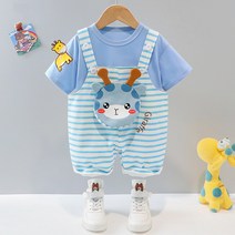 ZHTJY New Summer Baby Girls Clothes Suit Children Boys Fashion Cotton T-Shirt Overalls 2Pcs/Set Todd